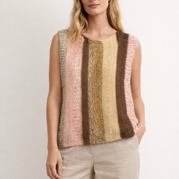 Anthropologie Tops - Anthropologie Multicolor Striped Sleeveless Sweater Vest NWT